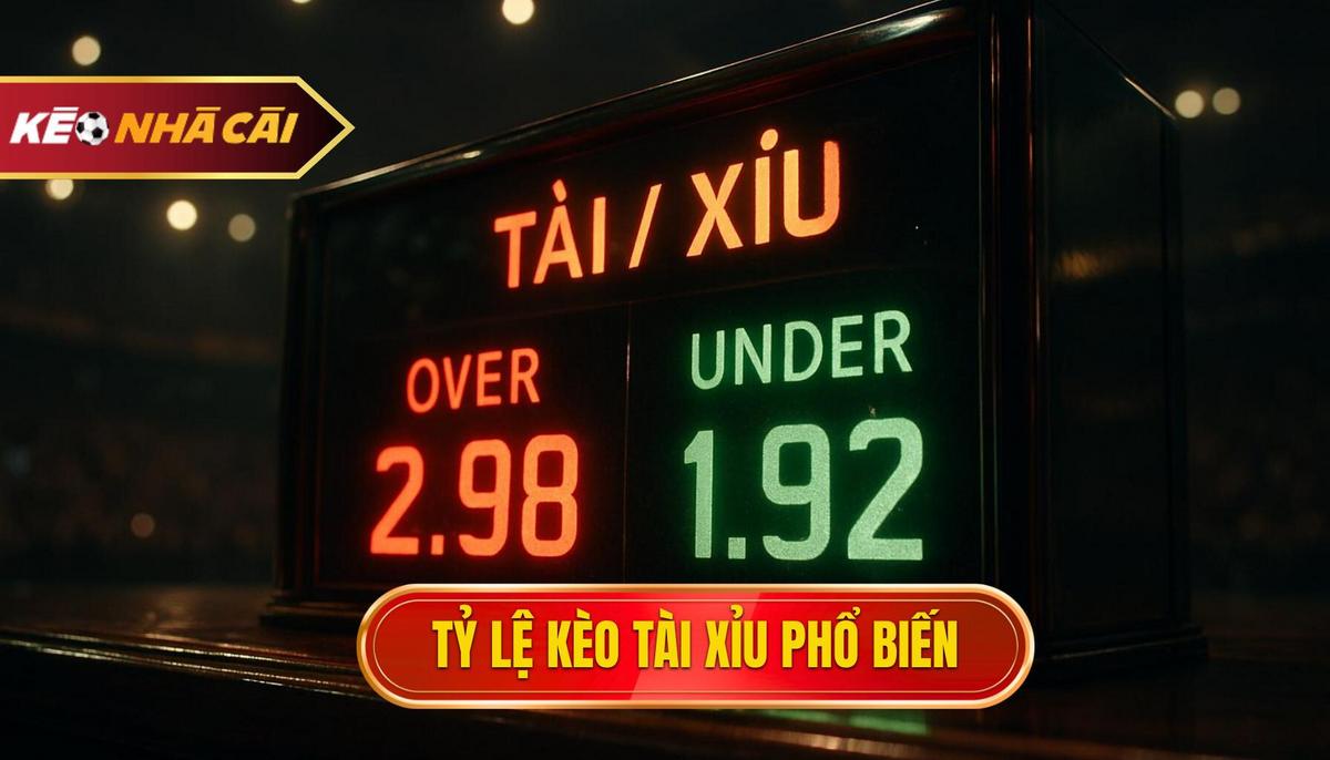 Các loại tỷ lệ kèo Tài xỉu phổ biến trên thị trường